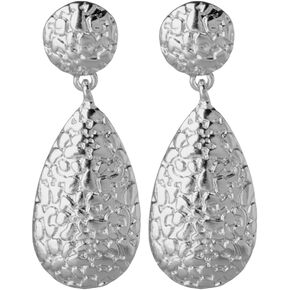 Aloha Earrings Non Pierced Clip On Hammered Teardrop Statement Dangling Earrings in Saudi Arabia