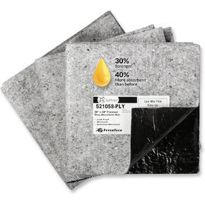 سجادة Spilfyter Universal ماصة مع دعامة من البوليستر، متجر 28 بوصة × 58 بوصة، سجادة ميكانيكية ومرآب تمتص الزيت والمبردات والمذيبات والماء والسوائل الأخرى - عبوة من 5 قطع in Kuwait