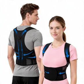 Back Brace Support Posture Corrector for Men – Full Back Support for Upper, Mid & Lower Back Pain Relief, Ergonomic 3-in-1 System Improves Posture & Helps with Slouching, Rounded Shoulders (1, X-Large) in Kuwait