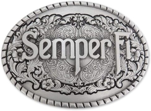 Indiana Metal Craft USMC Semper Fi Western Pewter Buckle MADE IN USA in Saudi Arabia