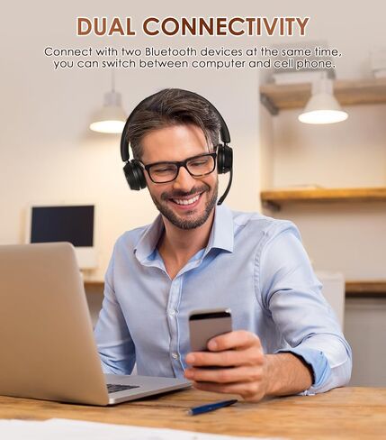 Soothielec Headset wtih Mic, USB Headset with Microphone for PC, Computer Headset with Noise Canceling Microphone for Laptop, Wired Headset with Mute for Home Office Online Class Skype Zoom Meetings in Saudi Arabia