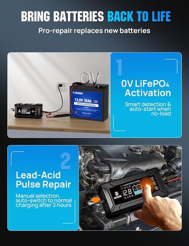 شاحن بطارية DC House 12V 5A، Smart LiFePO4 وحافظة بطارية حمض الرصاص، شاحن قليل ومزيل الكبريت للسيارة والدراجات النارية وبطاريات السيارات in Saudi Arabia