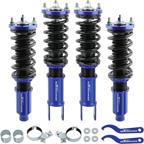 كويلوفيرز maxpeedingrods لهوندا سيفيك 1988-2000، لهوندا CR-X 1988-1991، لCR-X Delsol 1993-1995، لأكورا إنتيجرا 1990-2001، طقم خفض الارتفاع قابل للتعديل أزرق in Kuwait