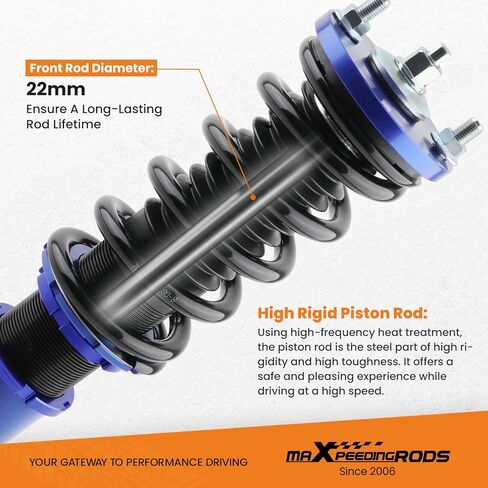 كويلوفيرز maxpeedingrods لهوندا سيفيك 1988-2000، لهوندا CR-X 1988-1991، لCR-X Delsol 1993-1995، لأكورا إنتيجرا 1990-2001، طقم خفض الارتفاع قابل للتعديل أزرق in Kuwait