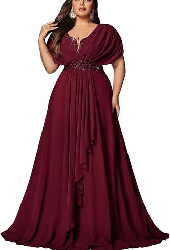 فساتين وصيفة العروس طويلة أنيقة للسيدات مقاس كبير لحفلات الزفاف والصيف والترتر، على شكل حرف A، وحفلات السهرة الطويلة، وحفلات الكوكتيل in Kuwait