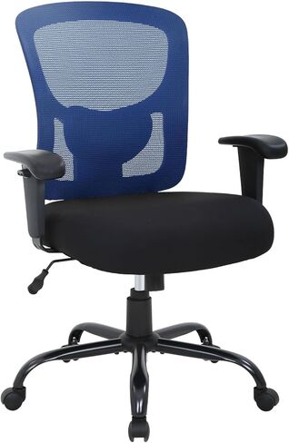 BestOffice مقعد واسع + دعم مكتب بأذرع قابلة للتعديل، شبكة دوارة دوارة، كرسي مريح عالي الظهر للبالغين والنساء، أسود in Kuwait