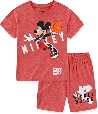 Disney Mickey Mouse Boys Short Sleeve T-Shirt and Mesh Short Set for Toddler and Big Kids in Saudi Arabia
