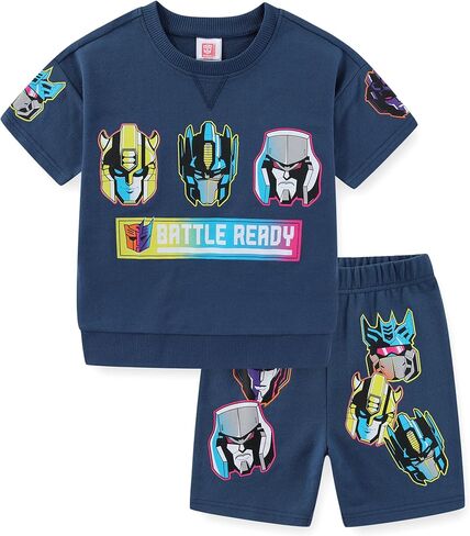 تي شيرت ومجموعة قصيرة الأكمام من Transformers Boys French Terry للأطفال الكبار in Saudi Arabia
