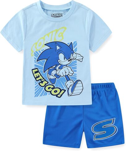تي شيرت SEGA Sonic the Hedgehog للأولاد قصير الأكمام ومجموعة قصيرة للأطفال الكبار in Saudi Arabia