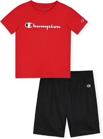 Champion Boys 2 Piece Short Sleeve Shirt and Mesh Shorts Sets in Kuwait