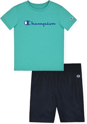 Champion Boys 2 Piece Short Sleeve Shirt and Mesh Shorts Sets in Saudi Arabia