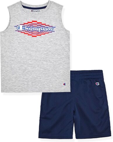 Champion Boys 2 Piece Short Sleeve Shirt and Mesh Shorts Sets in Saudi Arabia