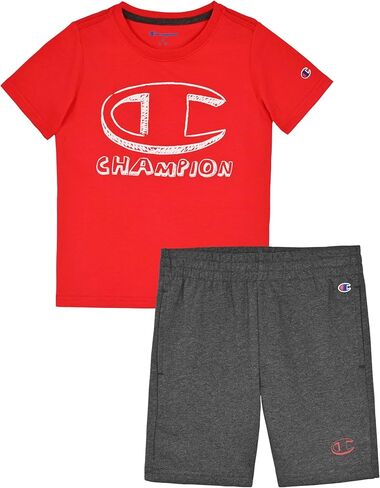 Champion Boys 2 Piece Short Sleeve Shirt and Mesh Shorts Sets in Saudi Arabia