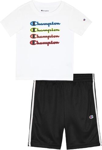 Champion Boys 2 Piece Short Sleeve Shirt and Mesh Shorts Sets in Saudi Arabia
