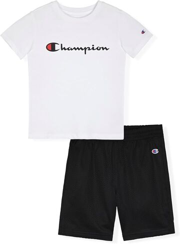 Champion Boys 2 Piece Short Sleeve Shirt and Mesh Shorts Sets in Saudi Arabia