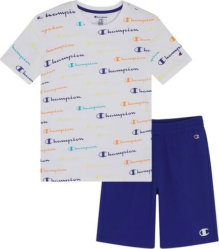 Champion Boys 2 Piece Short Sleeve Shirt and Mesh Shorts Sets in Saudi Arabia