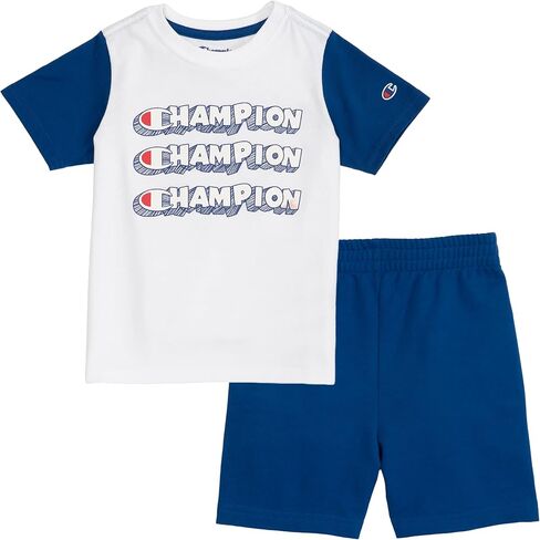 Champion Boys 2 Piece Short Sleeve Shirt and Mesh Shorts Sets in Saudi Arabia