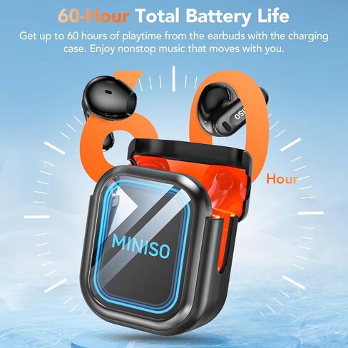 سماعات أذن MINISO MS109 AI لمترجم اللغة، سماعات أذن للمترجم في الوقت الحقيقي تدعم 150 لغة ولهجات، سماعات بلوتوث للترجمة مع مرآة، مناسبة لنظام Android وiOS، أسود in Saudi Arabia