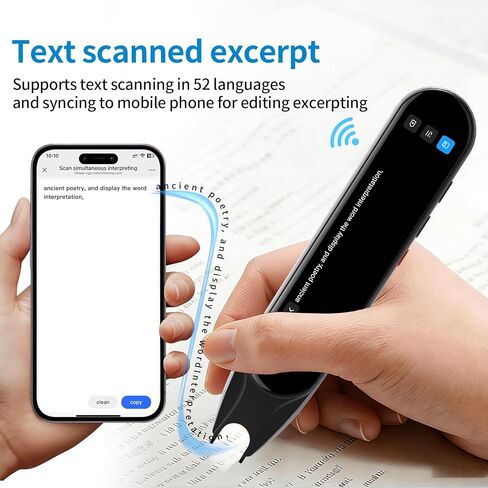 قلم مترجم، قلم قارئ المسح الضوئي، جهاز مترجم اللغة، أداة مساعدة للأطفال والكبار، الذين يعانون من عسر القراءة، ومتعلمي اللغة وصعوبات التعلم، بما في ذلك 142 لغة (رمادي) in Kuwait