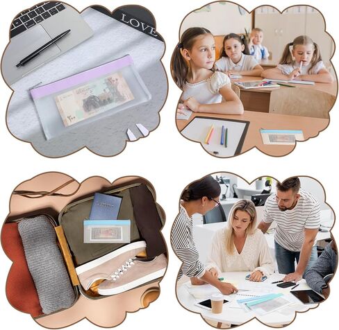 Thinp 6 Pieces Clear Money Bags with Zipper, 8.5 x 4 Inch Money Envelopes for Cash Clear Cash Envelopes Bank Deposit Bags Multi-Purpose Money-Pouch for Check Wallet Receipt Organizer in Saudi Arabia