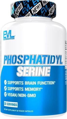 PhosphatidylSerine Nootropics Brain Support Supplement - Advanced Anti Aging Brain Supplement for Memory and Focus with Phosphatidylserine 300mg - EVL Vegan Non-GMO Brain Health Supplement for Adults in Kuwait