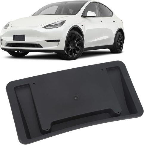 دعامة تثبيت لوحة الترخيص الأمامية 1493090 00 بديل مقاوم للتآكل لطراز Tesla Y 2020 إلى 2023 سلسلة مثبتة على فتحات حفر المصد الأمامي المطلوبة in Kuwait