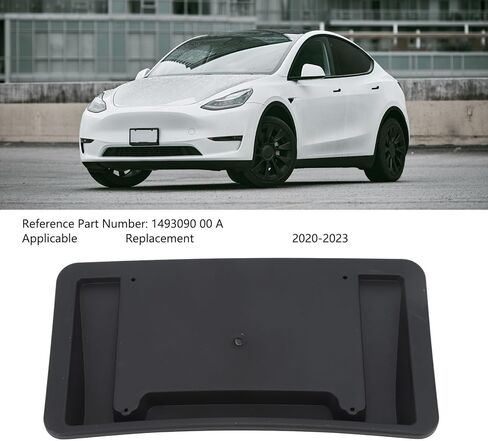 دعامة تثبيت لوحة الترخيص الأمامية 1493090 00 بديل مقاوم للتآكل لطراز Tesla Y 2020 إلى 2023 سلسلة مثبتة على فتحات حفر المصد الأمامي المطلوبة in Kuwait
