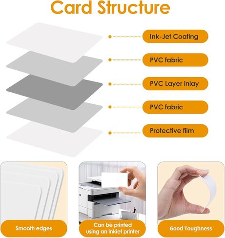 100 حزمة - بطاقات PVC فارغة ZSZ مع طلاء محسّن للحبر، بطاقات بلاستيكية CR80 30 مل لطابعات الحبر in Kuwait