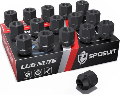 Sposuit M12x1.5 ATV Spline Lug Nuts - Replacement for Honda Talon, Pioneer 500/700/1000, Polaris RZR 900/1000/Turbo/Trail/General, Can-Am X3 - Closed End Black Lug Nut with Socket(16 Pcs) in Saudi Arabia
