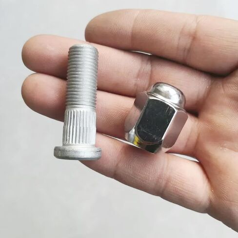 4PCS M12x1.5 Wheel Studs and Lug Nuts Set, Compatible with Honda Accord Civic City CR-V HR-V Insight Element Prelude S2000 & Acura Legend Integra Fits Multiple Models Chrome Wheel Studs Replacement in Kuwait