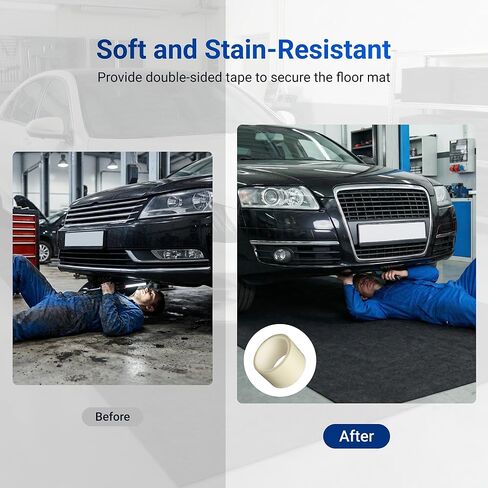 سجادة أرضية المرآب من FLEXIMOUNTS مقاس 17 × 8 بوصة، أرضية مرآب مقاومة للماء للسيارات وسيارات الدفع الرباعي، نسيج سجاد ماص ومقاوم للانزلاق وسريع الجفاف (يتضمن شريطًا مزدوج الجوانب) in Kuwait