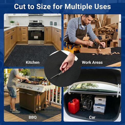 سجادة أرضية المرآب من FLEXIMOUNTS مقاس 17 × 8 بوصة، أرضية مرآب مقاومة للماء للسيارات وسيارات الدفع الرباعي، نسيج سجاد ماص ومقاوم للانزلاق وسريع الجفاف (يتضمن شريطًا مزدوج الجوانب) in Kuwait