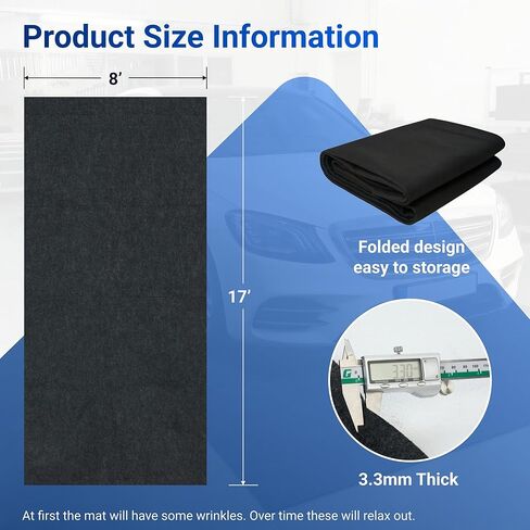 سجادة أرضية المرآب من FLEXIMOUNTS مقاس 17 × 8 بوصة، أرضية مرآب مقاومة للماء للسيارات وسيارات الدفع الرباعي، نسيج سجاد ماص ومقاوم للانزلاق وسريع الجفاف (يتضمن شريطًا مزدوج الجوانب) in Kuwait