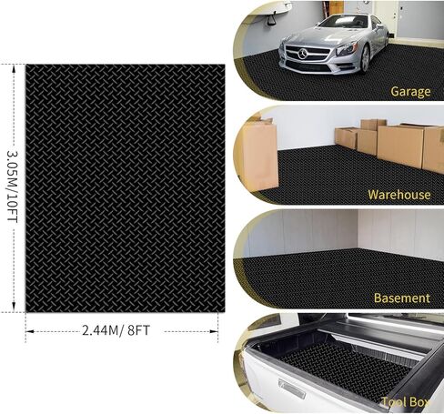سجادة أرضية المرآب مقاس 8x10أقدام، لفة أرضية المرآب أسفل السيارة، سجادة انتظار عربة الجولف، سجادة دراجة نارية مطاطية من البولي فينيل كلوريد على شكل لوحة ماسية، واقي أرضية غير قابل للانزلاق لمقطورة مستودع المرآب in Kuwait