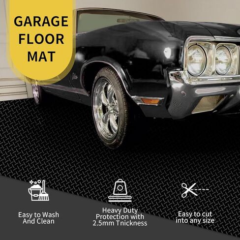 سجادة أرضية المرآب مقاس 8x10أقدام، لفة أرضية المرآب أسفل السيارة، سجادة انتظار عربة الجولف، سجادة دراجة نارية مطاطية من البولي فينيل كلوريد على شكل لوحة ماسية، واقي أرضية غير قابل للانزلاق لمقطورة مستودع المرآب in Kuwait