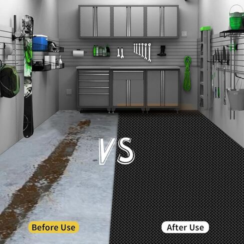سجادة أرضية المرآب مقاس 8x10أقدام، لفة أرضية المرآب أسفل السيارة، سجادة انتظار عربة الجولف، سجادة دراجة نارية مطاطية من البولي فينيل كلوريد على شكل لوحة ماسية، واقي أرضية غير قابل للانزلاق لمقطورة مستودع المرآب in Kuwait