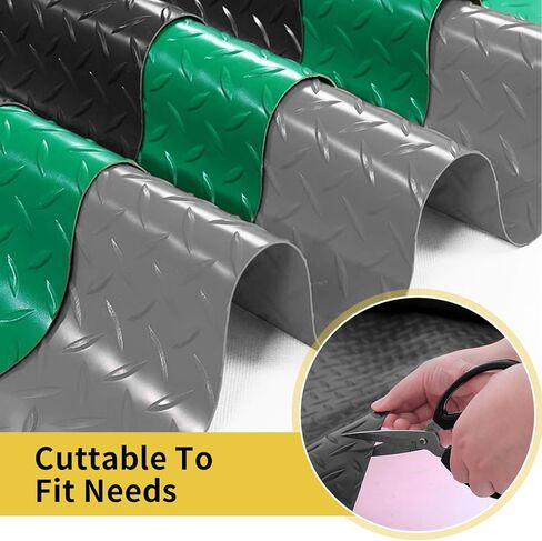 سجادة أرضية المرآب مقاس 8x10أقدام، لفة أرضية المرآب أسفل السيارة، سجادة انتظار عربة الجولف، سجادة دراجة نارية مطاطية من البولي فينيل كلوريد على شكل لوحة ماسية، واقي أرضية غير قابل للانزلاق لمقطورة مستودع المرآب in Kuwait