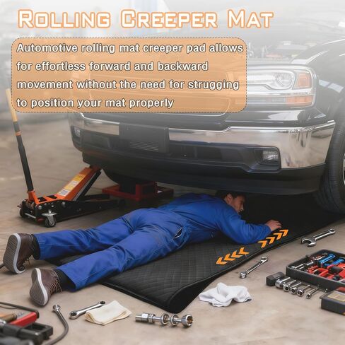 سجادة زاحفة دوارة، سجادة إصلاح قابلة للطي أسفل السيارة، زاحفة سيارات من أجل خلوص منخفض مع حقيبة تخزين، وسادة دوارة زاحفة محمولة، أداة إصلاح تلقائية للعمل على الأرض (58 بوصة × 26.4 بوصة) in Kuwait