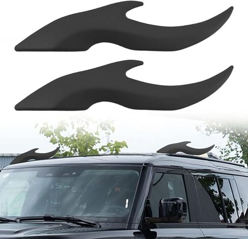 2 Pieces Car Roof Dragon Horn Modification Halloween Devil Horn Car Exterior Decor 3D Auto Roof Decoration, Black in Kuwait