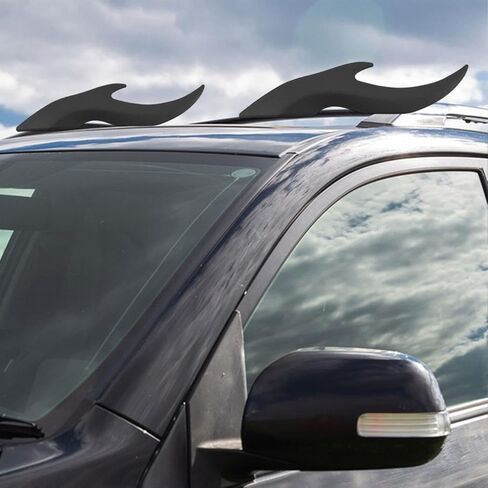 2 Pieces Car Roof Dragon Horn Modification Halloween Devil Horn Car Exterior Decor 3D Auto Roof Decoration, Black in Kuwait