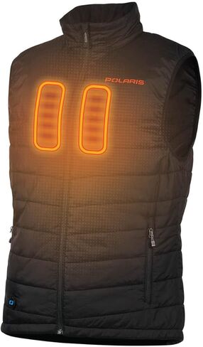 Polaris Mens Heated Snowmobile Vest w/Rechargeable Battery Insulated Black - X-Large in Saudi Arabia