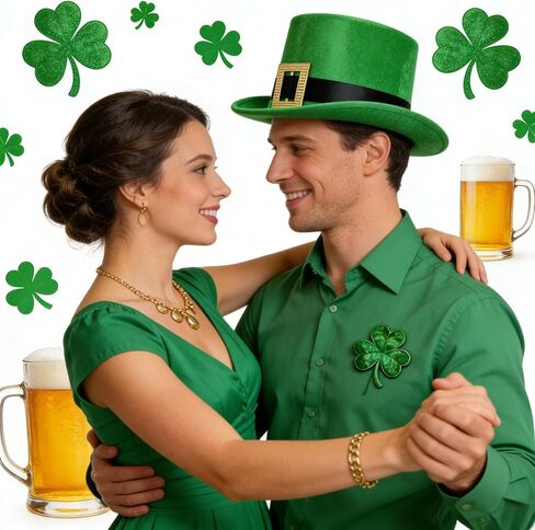 قبعة يوم القديس باتريك، قبعة رأس الجني الخضراء، قبعة شامروك خضراء مخملية من أجل هدايا الحفلات التنكرية للقديس باتريك in Kuwait