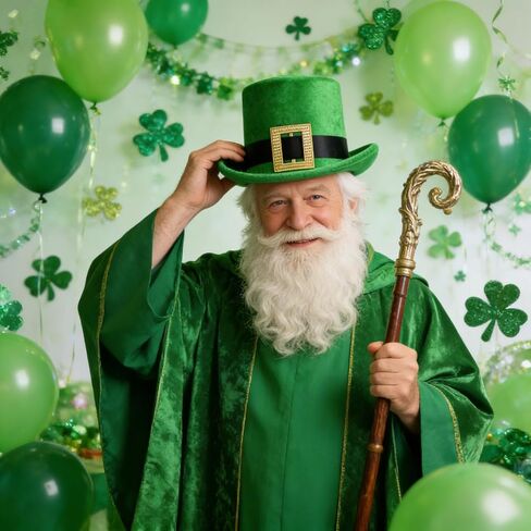 قبعة يوم القديس باتريك، قبعة رأس الجني الخضراء، قبعة شامروك خضراء مخملية من أجل هدايا الحفلات التنكرية للقديس باتريك in Kuwait