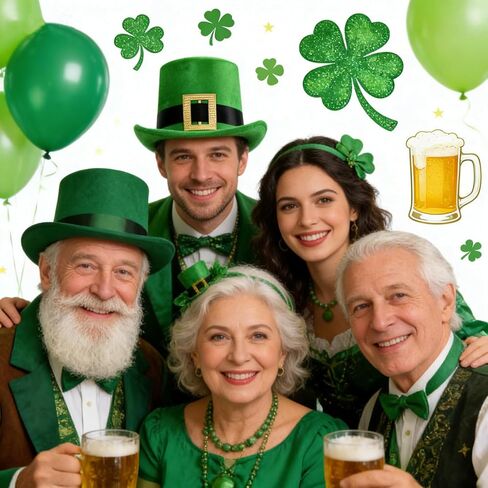 قبعة يوم القديس باتريك، قبعة رأس الجني الخضراء، قبعة شامروك خضراء مخملية من أجل هدايا الحفلات التنكرية للقديس باتريك in Kuwait