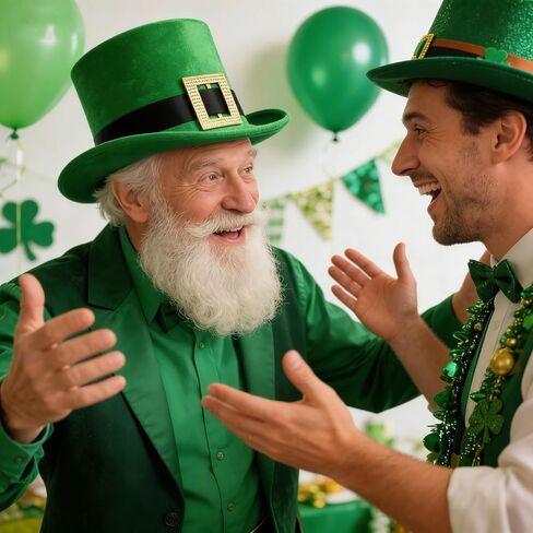 قبعة يوم القديس باتريك، قبعة رأس الجني الخضراء، قبعة شامروك خضراء مخملية من أجل هدايا الحفلات التنكرية للقديس باتريك in Kuwait