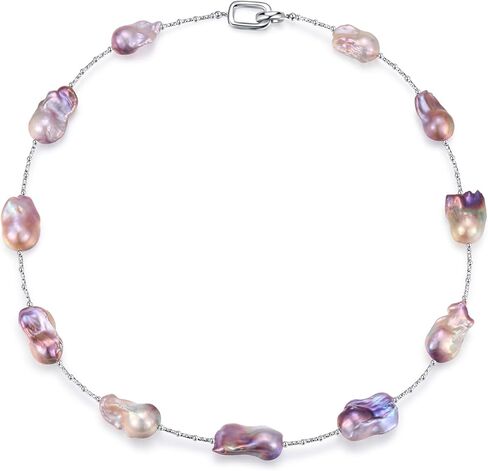 قلادة لؤلؤ المياه العذبة الأصلية؛ عقد من اللؤلؤ الطبيعي متعدد الألوان؛ قلائد اللؤلؤ للنساء؛ قلادة محطة اللؤلؤ الباروكي؛ قلادات اللؤلؤ الحقيقي. قلادة من الفضة الاسترليني للنساء in Kuwait