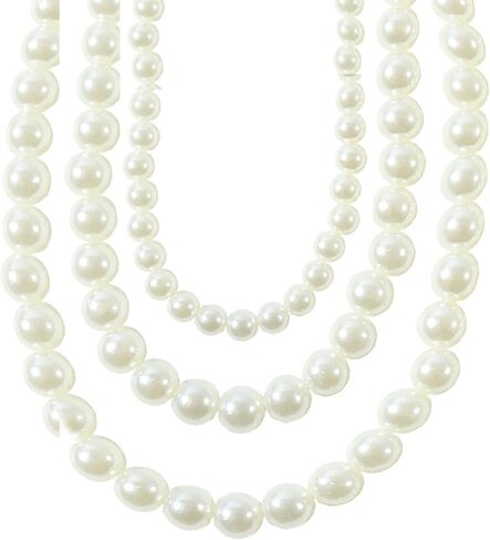 3-Piece Pearl Necklace Set for Brides – Stretch Adjustable Elastic Cord, Graduated Pearl Sizes for Layered Wedding Jewelry, Hypoallergenic Bridal Gift in Saudi Arabia