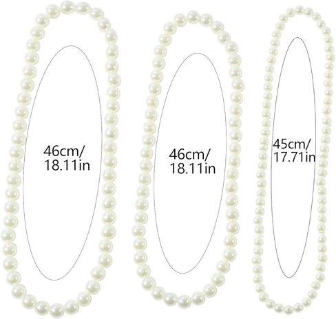 3-Piece Pearl Necklace Set for Brides – Stretch Adjustable Elastic Cord, Graduated Pearl Sizes for Layered Wedding Jewelry, Hypoallergenic Bridal Gift in Saudi Arabia