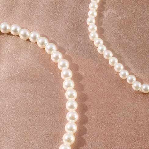 3-Piece Pearl Necklace Set for Brides – Stretch Adjustable Elastic Cord, Graduated Pearl Sizes for Layered Wedding Jewelry, Hypoallergenic Bridal Gift in Saudi Arabia