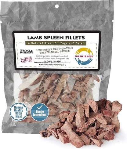 Fresh Is Best - Freeze Dried Healthy Raw Meat Treats for Dogs & Cats - Lamb Spleen Fillets in Saudi Arabia